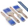 Bates Paint Brushes - 4 Pack, Treated Wood Handle, Paint Brush, Paint Brushes Set, Professional Brush Set, Trim Paint Brush, Paintbrush, Small Paint Brush, Stain Brush