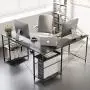 Bestier L-Shaped Desk with Storage Shelves Adjustable 95.2'' 2 Person Desk Modern Industrial Corner Computer Desk, Large L Desk for Home Office Student Writing Gaming Workstation, Gray Bestier L-Shaped Desk with Storage Shelves Adjustable 95.2'' 2 Person Desk Modern Industrial Corner Computer Desk, Large L Desk for Home Office Student Writing Gaming Workstation, Gray
