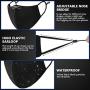 Black Cloth Face Mask 5 Pack with 10 Filters, 3-Ply Machine Washable Reusable Face Mask with Adjustable Earloops for Home Office Work Breathable Mask for Adults Women Men,5 Pack