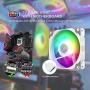 Vetroo V5 White CPU Air Cooler w/ 5 Heat Pipes 120mm PWM Processor 150W TDP Fan Intel LGA 1200 115X / AMD Ryzen AM4 Universal Socket w/Addressable RGB Lights Sync