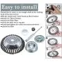 GS 6Pcs 8 Inches Steal Wire Brush Cutter Trimmer Head Set,with Thrust Washer, Rider Plate, Collar Nut, Maintenance Screwdriver, Bevel Washer,Adapter Kit for String Trimmers, Rust Removal, Lawn Mower