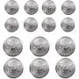 14 Pieces Metal Blazer Button Set - Eagle Badge - for Blazer, Suits, Sport Coat, Uniform, Jacket (Silver) 15mm 20mm