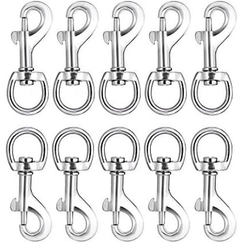 Swivel Snap Hooks for Dog Leash Collar Linking, FANGZHIDI 20pcs Heavy Duty Eye Bolt Metal Buckle Trigger Clip- Best for Purse Making, Spring Pet Buckle, Keychain, Handmade Crafts DIY Project