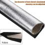 6.5 Feet Heat Shroud Aluminized Sleeving Heat Shield Protection Barrier Covers with 20 Pieces 0.5 Feet Stainless Steel Cable Metal Zip Ties (Silvery, 3.3 x 78.7 Inch)