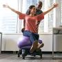 Gaiam Classic Balance Ball Chair – Exercise Stability Yoga Ball Premium Ergonomic Chair for Home and Office Desk with Air Pump, Exercise Guide and Satisfaction Guarantee