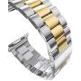 U191U Band Compatible with Apple Watch 38mm 42mm Stainless Steel Wristband Metal Buckle Clasp iWatch 40mm 44mm Strap Bracelet for Apple Watch Series 4/3/2/1 Sports Edition(Silver/Gold, 42MM)