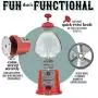 Gumball Machine - 15 Inch Candy Dispenser with Stand for 0.62 Inch Bubble Gum Ball - Heavy Duty Red Metal with Large Glass Ball- Easy Twist-Off Refill - Free or Coin Operated - by The Candery