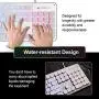 LANGTU Membrane Gaming Keyboard, Rainbow LED Backlit Quiet Keyboard for Office, USB Wired All-Metal Panel 25 Keys Anti-ghosting Computer Keyboard 104 Keys - L1 White/Silver LANGTU Membrane Gaming Keyboard, Rainbow LED Backlit Quiet Keyboard for Office, USB Wired All-Metal Panel 25 Keys Anti-ghosting Computer Keyboard 104 Keys - L1 White/Silver