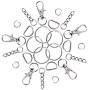 Swpeet 150Pcs Lobster Claw Clasps, Including 30Pcs Key Chain Hooks and 30Pcs D Ring, 30Pcs Key Rings and 30Pcs Extender Chain with 30 Pcs Open Jump Rings