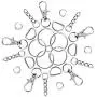Swpeet 150Pcs Lobster Claw Clasps, Including 30Pcs Key Chain Hooks and 30Pcs D Ring, 30Pcs Key Rings and 30Pcs Extender Chain with 30 Pcs Open Jump Rings Swpeet 150Pcs Lobster Claw Clasps, Including 30Pcs Key Chain Hooks and 30Pcs D Ring, 30Pcs Key Rings and 30Pcs Extender Chain with 30 Pcs Open Jump Rings