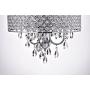 Edvivi Marya 4-Light Chrome Round Crystal Chandelier Ceiling Fixture | Beaded Drum Shade | Glam Lighting