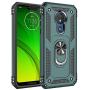 Rebex Compatible with Motorola G7 Power Case Cover,Moto G7 Supra Case,Tough Heavy Protective 360 Metal Rotating Ring Kickstand Holder Grip Magnetic Metal Armor Heavy Duty Shockproof (Blackish Green)