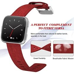 Maledan Compatible with Versa Bands and Versa 2 Bands Women Men, Woven Fabric Accessories Strap Wrist Band Replacement for Versa 2/Versa/Versa Lite/Versa Special Edition