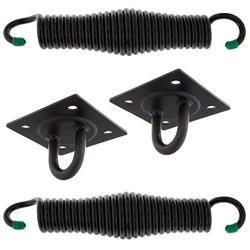 Barn-Shed-Play 4 Hole Black Hangers and Springs Porch Swing Hanging Kit