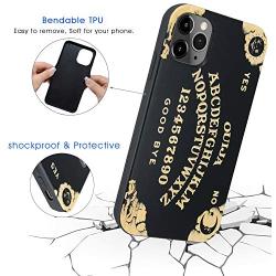 iProductsUS Black Bamboo Wood Phone Case Compatible with iPhone 11 (2019) and Screen Protector, Ouija Board Engraved in USA, Built-in Metal Plate, TPU Protective Shockproof Cover (6.1 inch)