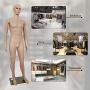 Male Mannequin Full Body Adjustable Mannequin Torso Dress Form with Metal Base 73inches