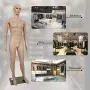 Male Mannequin Full Body Adjustable Mannequin Torso Dress Form with Metal Base 73inches Male Mannequin Full Body Adjustable Mannequin Torso Dress Form with Metal Base 73inches