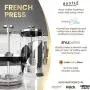 Cafe Du Chateau French Press Coffee Maker (34 oz) - 4 Level Filtration System - Heat Resistant Borosilicate Glass, Stainless Steel Cafe Du Chateau French Press Coffee Maker (34 oz) - 4 Level Filtration System - Heat Resistant Borosilicate Glass, Stainless Steel