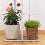 Metal 4 Tier 5 Potted Plant Stand Multiple Flower Pot Holder Shelves Planter Rack Storage Organizer Display for Indoor Garden Balcony, Overall Size: 33×17.5 Inch