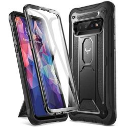 YOUMAKER Case for Galaxy S10, Kickstand Case with Built-in Screen Protector Heavy Duty Protection Shockproof Full Body Slim Fit Cover for Samsung Galaxy S10 6.1 inch - Black