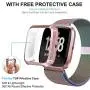 Maxjoy Compatible with Fitbit Versa Bands, Versa 2 Stainless Steel Metal Band Mesh Replacement Bracelet Wristband with Protective Case Compatible with Fitbit Versa 2 1 Watch, Colorful Maxjoy Compatible with Fitbit Versa Bands, Versa 2 Stainless Steel Metal Band Mesh Replacement Bracelet Wristband with Protective Case Compatible with Fitbit Versa 2 1 Watch, Colorful