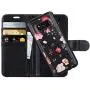FLYEE Case Compatible with Samsung Galaxy S8 (5.8 inch,Released in 2017),Wallet Case for Women and Girls with Card Holder,Premium PU Leather Magnetic Flip Protective Case for S8 5.8-Black Flower