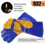 RAPICCA 16 Inches,932℉, Leather Forge/Mig/Stick Welding Gloves Heat/Fire Resistant, Mitts for Oven/Grill/Fireplace/Furnace/Stove/Pot Holder/Tig Welder/Mig/BBQ/Animal handling glove with 16 inches Extra Long Sleeve– Blue RAPICCA 16 Inches,932℉, Leather Forge/Mig/Stick Welding Gloves Heat/Fire Resistant, Mitts for Oven/Grill/Fireplace/Furnace/Stove/Pot Holder/Tig Welder/Mig/BBQ/Animal handling glove with 16 inches Extra Long Sleeve– Blue