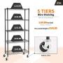EFINE USA 5-Shelf Shelving Units and Storage on 3 Wheels, Adjustable Heavy Duty Carbon Steel Wire Shelving Unit for Garage, Kitchen, Office (30W x 14D x 63.7H)