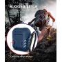MOBOSI Vanguard Armor Series AirPods Case Cover Designed for AirPods 2 & 1, Full-Body Protective Military AirPod Case with Keychain for AirPods Wireless Charging Case, Dark Blue [Front LED Visible]