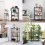 Foldable Shelving Unit Storage Rack on Wheels Large Capacity, Heavy Duty Steel 4-Shelf Organizer with Hooks, Black Foldable Shelving Unit Storage Rack on Wheels Large Capacity, Heavy Duty Steel 4-Shelf Organizer with Hooks, Black