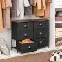 SONGMICS Fabric Drawer Dresser, Wide Storage Dresser with 6 Drawers, Industrial Closet Storage Drawers, with Metal Frame, Wooden Top, for Closet, Hallway, Nursery, Rustic Brown and Black ULVT23HV1 SONGMICS Fabric Drawer Dresser, Wide Storage Dresser with 6 Drawers, Industrial Closet Storage Drawers, with Metal Frame, Wooden Top, for Closet, Hallway, Nursery, Rustic Brown and Black ULVT23HV1