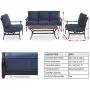 PatioFestival Patio Conversation Set 4 Pieces Cushioned Outdoor Furniture Sets with All Weather Frame PatioFestival Patio Conversation Set 4 Pieces Cushioned Outdoor Furniture Sets with All Weather Frame