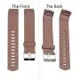 KingAcc Compatible Fitbit Charge 2 Bands, Soft Silicone Replacement Band for Fitbit Charge 2, with Metal Buckle Fitness Wristband Sport Strap Women Men (1-Pack, Coffee, Large)