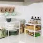 SONGMICS Cabinet Shelf Organizers, Spice Racks, Stackable, Expandable, Set of 4 Metal Kitchen Counter Shelves, White UKCS006W01 SONGMICS Cabinet Shelf Organizers, Spice Racks, Stackable, Expandable, Set of 4 Metal Kitchen Counter Shelves, White UKCS006W01