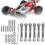 Vbest life 6 Pcs Metal Linkages Pull Rod Steering Servo Link Linkages Arm Tie Rod Ends Connector Parts Fit for Wltoys 1/18 A959 A969 A979 K929 RC Car(Titanium Color) Vbest life 6 Pcs Metal Linkages Pull Rod Steering Servo Link Linkages Arm Tie Rod Ends Connector Parts Fit for Wltoys 1/18 A959 A969 A979 K929 RC Car(Titanium Color)