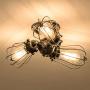 Vintage Ceiling Light Industrial Rotatable Semi-Flush Mount Ceiling Light Metal Lamp Fixtures Painted Finish; Moonkist (with 3 Light) (Silver)