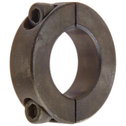 Climax Metals Part 2C-100, Mild Steel, Black Oxide Plating, Clamping Collar, 1 inch bore, 1 3/4 inch OD, 1/2 inch Width, 1/4-28 x 5/8'' Clamp Screw