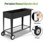 TOOCA Raised Garden Bed with Legs Outdoor Raised Planter Box on Wheels 40'' L x 16'' W x 31.5'' H Elevated Garden Bed for Vegetable Flower Herb Patio