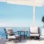 Grand patio 3 PCS Outdoor Patio Furniture Set Metal K/D Chat Set Swing Rocking Patio Chair Wrought Iron Chair Set with Gray Water Resistant Cushions for Garden Lawn & Poolside Grand patio 3 PCS Outdoor Patio Furniture Set Metal K/D Chat Set Swing Rocking Patio Chair Wrought Iron Chair Set with Gray Water Resistant Cushions for Garden Lawn & Poolside