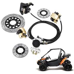 Mophorn GO-KART Brake Master Cylinder Kit Go Kart Hydraulic Brake Kit Universal Go Karts Brake Kit Kandi Complete Including Master Cylinder, Hose, Caliper, Pad for 150cc