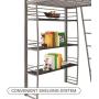 DHP Studio Loft Bunk Bed Over Desk and Bookcase with Metal Frame - Twin (Gray)