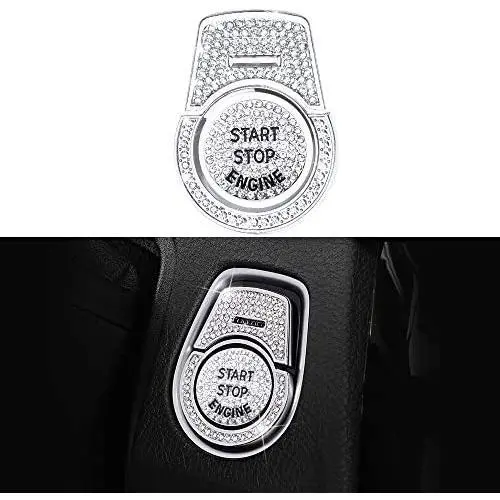 LECART 3Pcs Bling Car Engine Start Stop Button Cover Trims for BMW Premium Zinc Alloy Ignition Push Button Cover Stickers Compatible for BMW 2 3 3GT 4 5 6 7 X1 X2 X3 X4 X5 X6 X6M M2 M3 M4 M5 M6 Series LECART 3Pcs Bling Car Engine Start Stop Button Cover Trims for BMW Premium Zinc Alloy Ignition Push Button Cover Stickers Compatible for BMW 2 3 3GT 4 5 6 7 X1 X2 X3 X4 X5 X6 X6M M2 M3 M4 M5 M6 Series