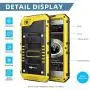 Mitywah Waterproof Case for iPhone 6 Plus, iPhone 6s Plus Heavy Duty Military Armor Metal Case, Complete Protective Strong Shockproof Dustproof Rugged Thick Case for iPhone 6 Plus/ 6s Plus, Yellow