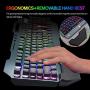 Wireless Gaming Keyboard and Mouse,RGB Backlit Rechargeable Keyboard Mouse with 4800mAh Battery Metal Panel,Removable Hand Rest Mechanical Feel Keyboard and 7 Color Gaming Mute Mouse for PC Gamer