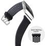 SKYLET Bands Compatible with Fitbit Ionic, Soft Silicone Breathable Replacement Wristband Compatible with Fitbit Ionic Smart Watch with Buckle [Black-Gray, Large]