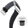 SKYLET Bands Compatible with Fitbit Ionic, Soft Silicone Breathable Replacement Wristband Compatible with Fitbit Ionic Smart Watch with Buckle [Black-Gray, Large]