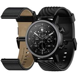 Moto 360 3rd Gen 2020 - Wear OS by Google - The Luxury Stainless Steel Smartwatch with Included Genuine Leather and High-Impact Sports Bands - Phantom Black