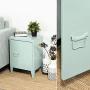 Symylife Metal Locker Organizer Side End Table Office File Storage 2 Shelves Detachable 4 Legs,Green
