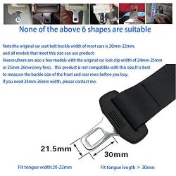 Belt Clip Certified Universal Auto Metal Belt Buckle for Cars Most (Width 7/8 inch Metal Tongue) Black 2- pack