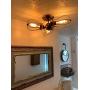 Vintage Ceiling Light Industrial Rotatable Semi-Flush Mount Ceiling Light Metal Lamp Fixtures Painted Finish; Moonkist (with 3 Light) (Bronze)